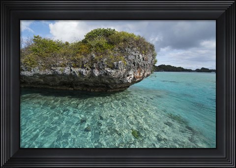 Framed Fiji, Island of Fulanga. Lagoon inside volcanic caldera. Mushroom islets, limestone formations. Print