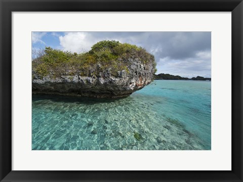 Framed Fiji, Island of Fulanga. Lagoon inside volcanic caldera. Mushroom islets, limestone formations. Print