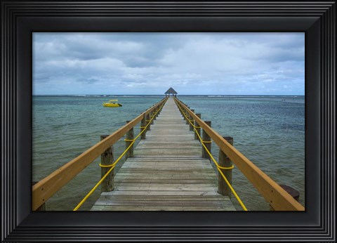 Framed Long wooden pier, Coral Coast, Fiji, South Pacific Print