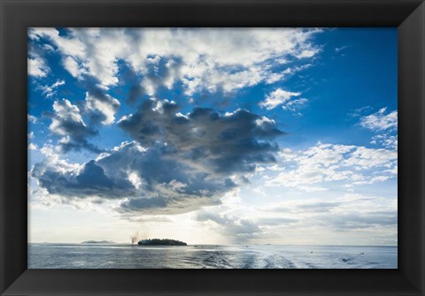 Framed Dramatic clouds at sunset over the Mamanucas Islands, Fiji, South Pacific Print