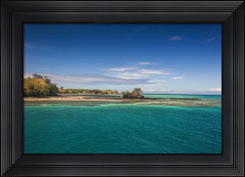 Framed Turquoise waters of Blue Lagoon, Yasawa, Fiji, South Pacific Print