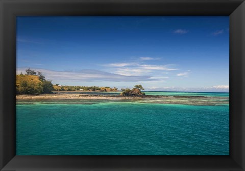 Framed Turquoise waters of Blue Lagoon, Yasawa, Fiji, South Pacific Print