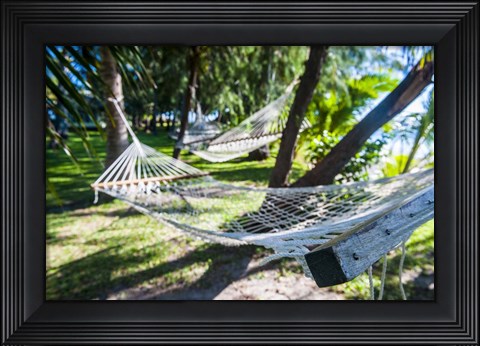 Framed Hammock on the beach, Nacula island, Yasawa, Fiji, South Pacific Print