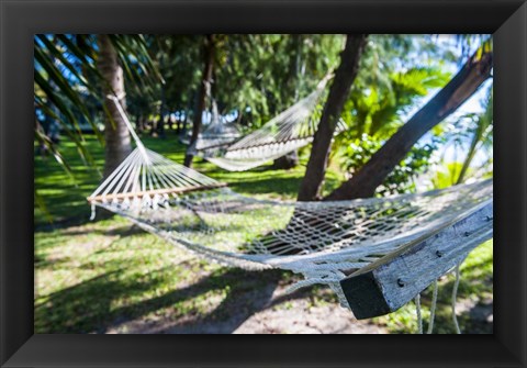 Framed Hammock on the beach, Nacula island, Yasawa, Fiji, South Pacific Print