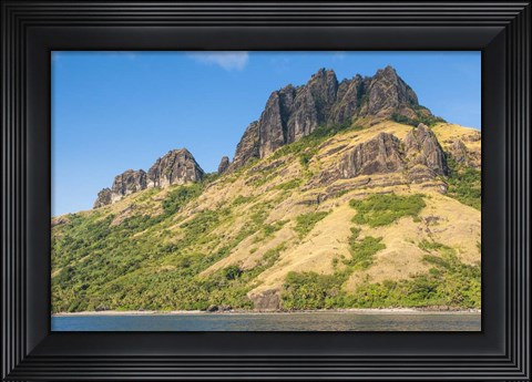 Framed Naviti island, Yasawa, Fiji, South Pacific Print