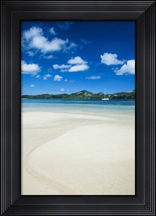 Framed Turquoise water at the Nanuya Lailai Island, Blue Lagoon, Yasawa, Fiji, South Pacific Print