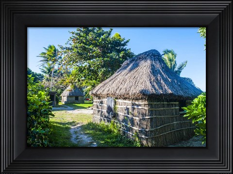 Framed Local thatched hut, Yasawa, Fiji, South Pacific Print