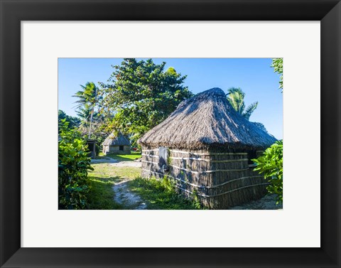 Framed Local thatched hut, Yasawa, Fiji, South Pacific Print