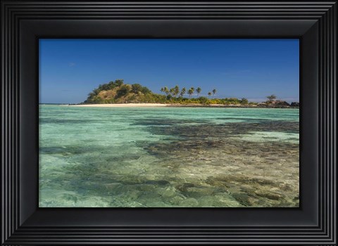 Framed turquoise waters of the blue lagoon, Yasawa, Fiji, South Pacific Print