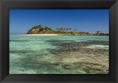 Framed turquoise waters of the blue lagoon, Yasawa, Fiji, South Pacific Print