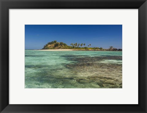 Framed turquoise waters of the blue lagoon, Yasawa, Fiji, South Pacific Print