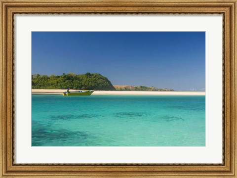 Framed turquoise waters of the blue lagoon, Yasawa, Fiji Print