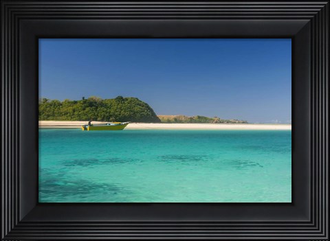 Framed turquoise waters of the blue lagoon, Yasawa, Fiji Print