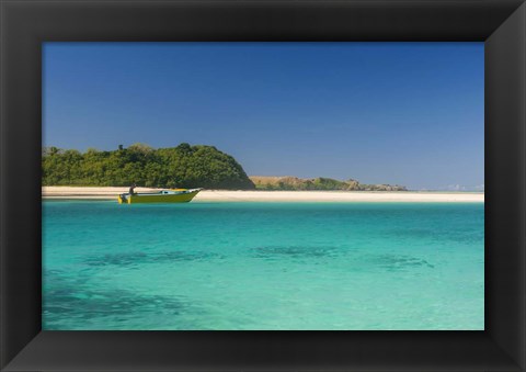 Framed turquoise waters of the blue lagoon, Yasawa, Fiji Print