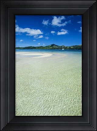Framed Turquoise water at the Nanuya Lailai island, the blue lagoon, Yasawa, Fiji, South Pacific Print