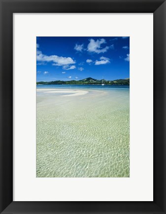 Framed Turquoise water at the Nanuya Lailai island, the blue lagoon, Yasawa, Fiji, South Pacific Print