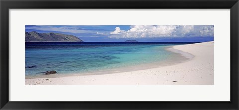 Framed Island in the sea, Veidomoni Beach, Mamanuca Islands, Fiji Print