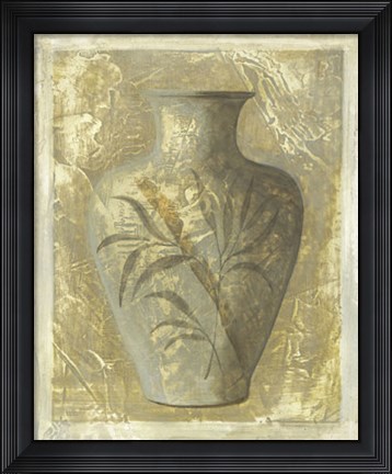 Framed Vase Tropical I Print