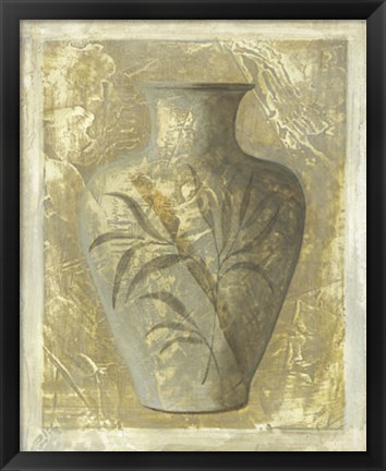 Framed Vase Tropical I Print