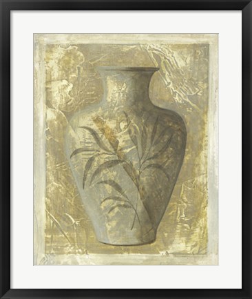Framed Vase Tropical I Print