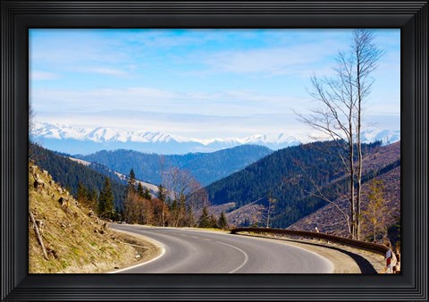 Framed Mountain road in a valley, Tatra Mountains, Slovakia Print