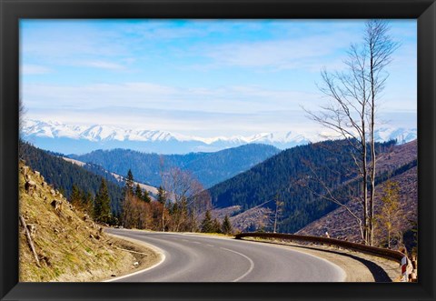 Framed Mountain road in a valley, Tatra Mountains, Slovakia Print