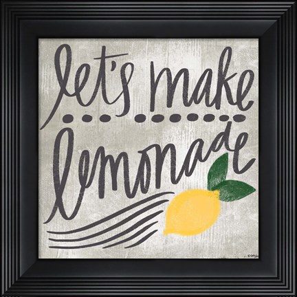 Framed Let&#39;s Make Lemonade Print