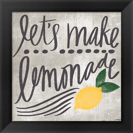 Framed Let&#39;s Make Lemonade Print