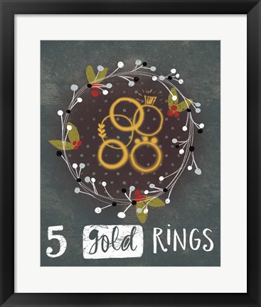 Framed 5 Gold Rings Print