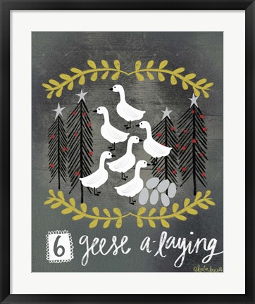 Framed 6 Geese Print