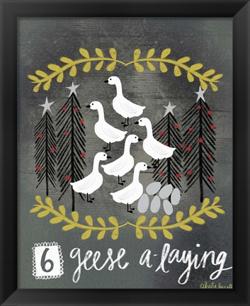 Framed 6 Geese Print