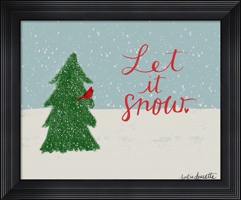 Framed Let It Snow Cardinal Print
