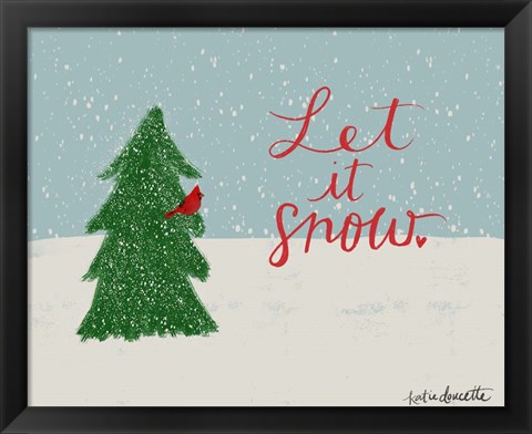 Framed Let It Snow Cardinal Print