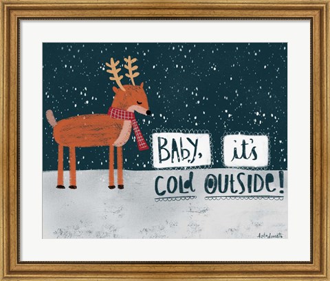 Framed Cold Reindeer Print
