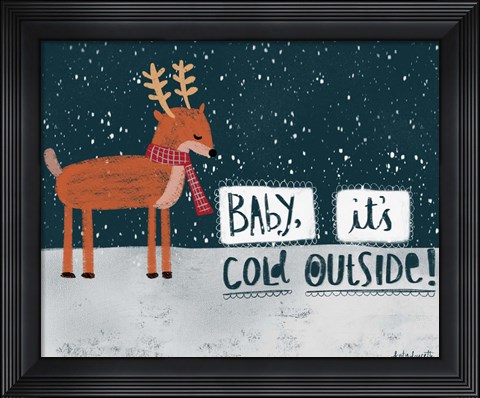 Framed Cold Reindeer Print