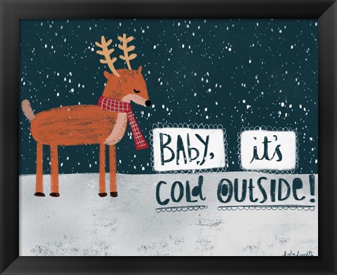 Framed Cold Reindeer Print