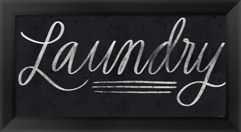 Framed Laundry Chalkboard Print