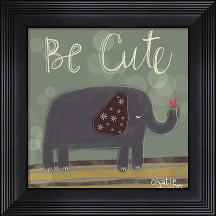 Framed Cute Elephant Print