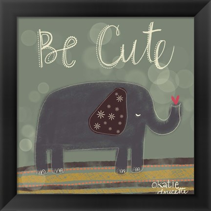 Framed Cute Elephant Print