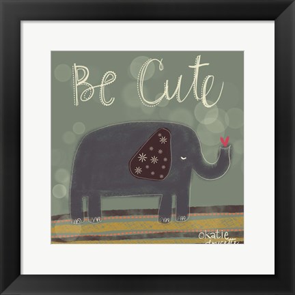 Framed Cute Elephant Print