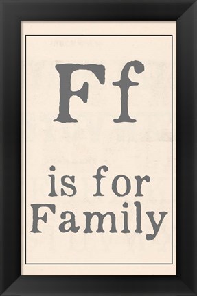 Framed F is for Family Print