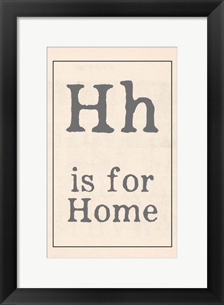 Framed H is for Home Print