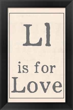 Framed L is for Love Print