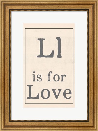 Framed L is for Love Print