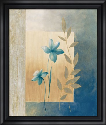 Framed Fleurs Bleues I Print