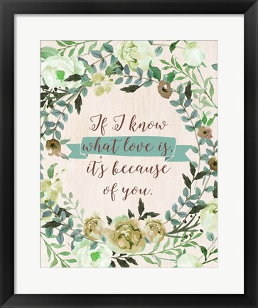 Framed Mom Because of You Print