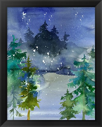 Framed Watercolor Winter Print