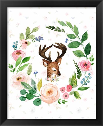 Framed Watercolor Deer Print