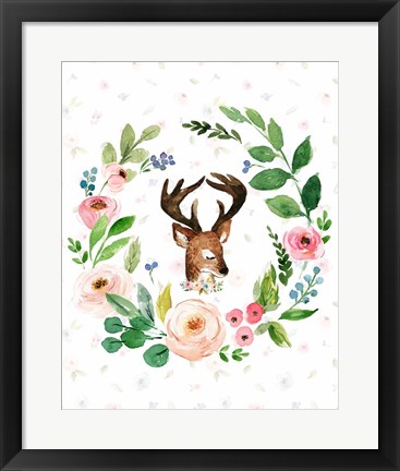 Framed Watercolor Deer Print