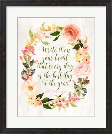 Framed Write It on Your Heart Print